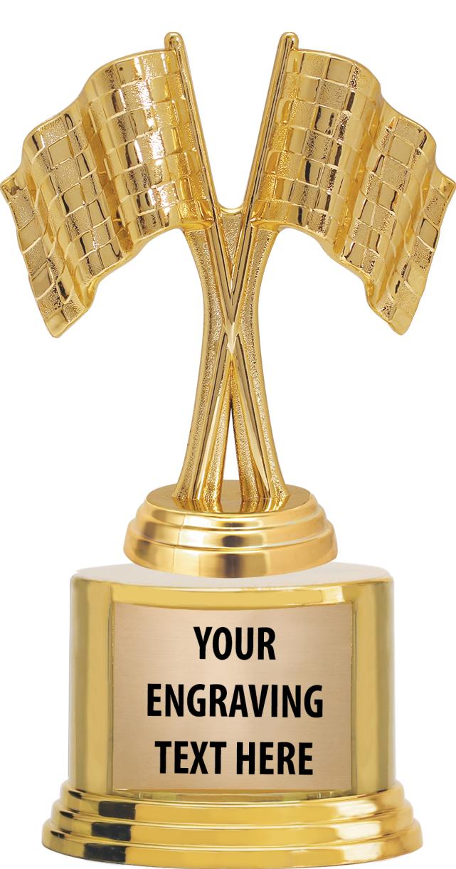 7" TROPHY ON ROUND GOLD BASE