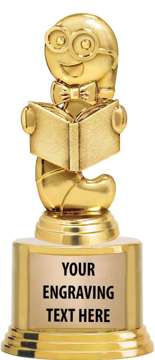 7" TROPHY ON ROUND GOLD BASE