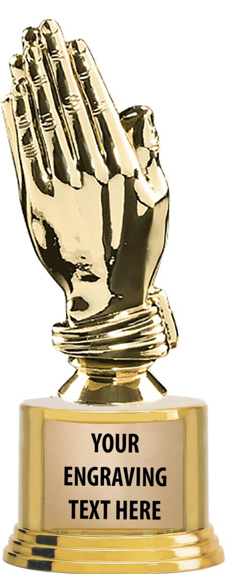 7" TROPHY ON ROUND GOLD BASE