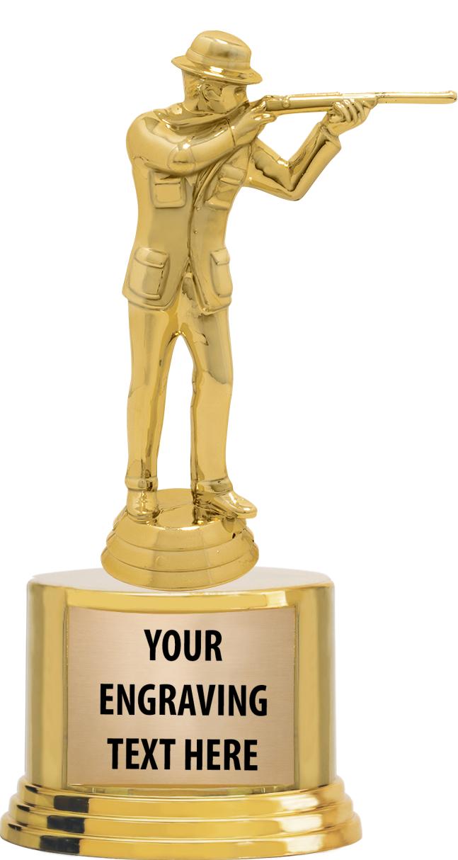 7" TROPHY ON ROUND GOLD BASE