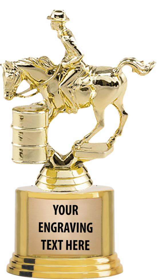 7" TROPHY ON ROUND GOLD BASE