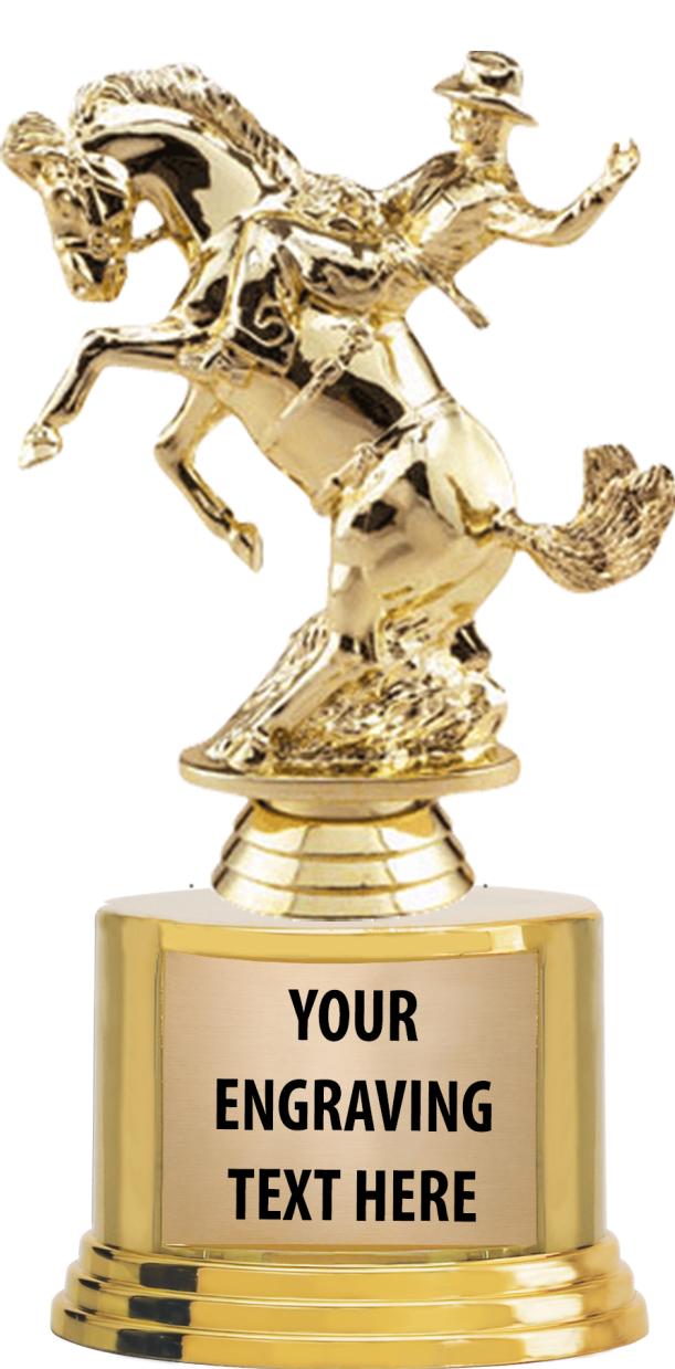 7" TROPHY ON ROUND GOLD BASE