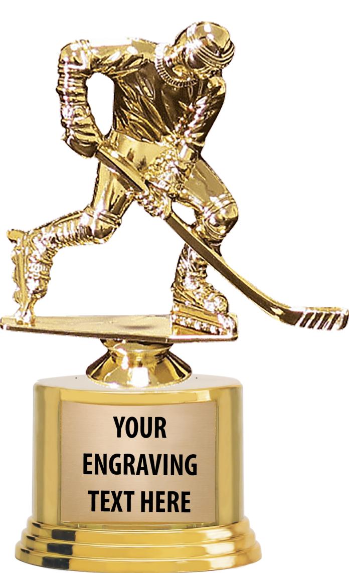 7" TROPHY ON ROUND GOLD BASE