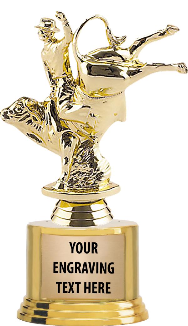 7" TROPHY ON ROUND GOLD BASE