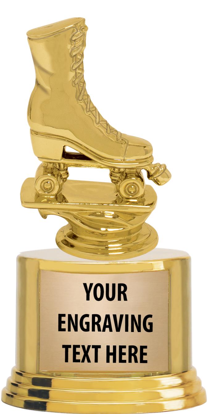 7" TROPHY ON ROUND GOLD BASE