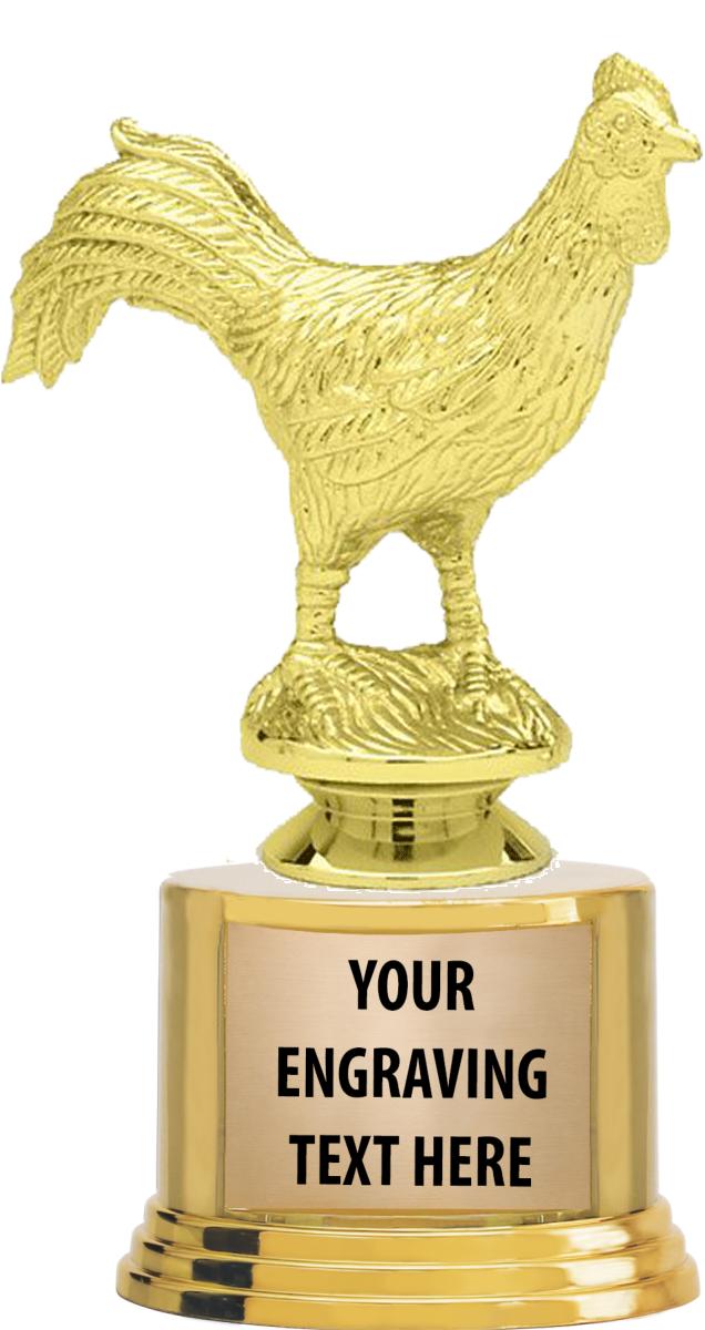 7" TROPHY ON ROUND GOLD BASE