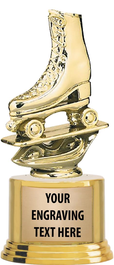 7" TROPHY ON ROUND GOLD BASE