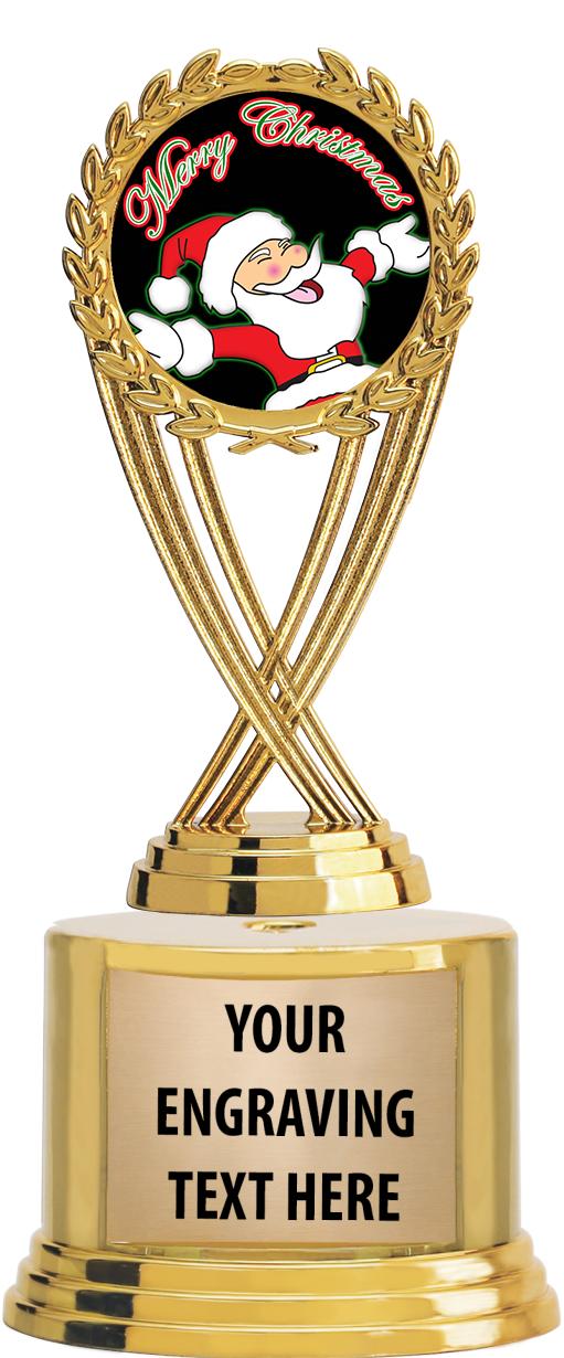 7" TROPHY ON ROUND GOLD BASE