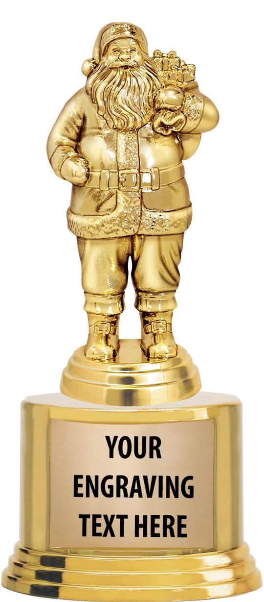 7" TROPHY ON ROUND GOLD BASE