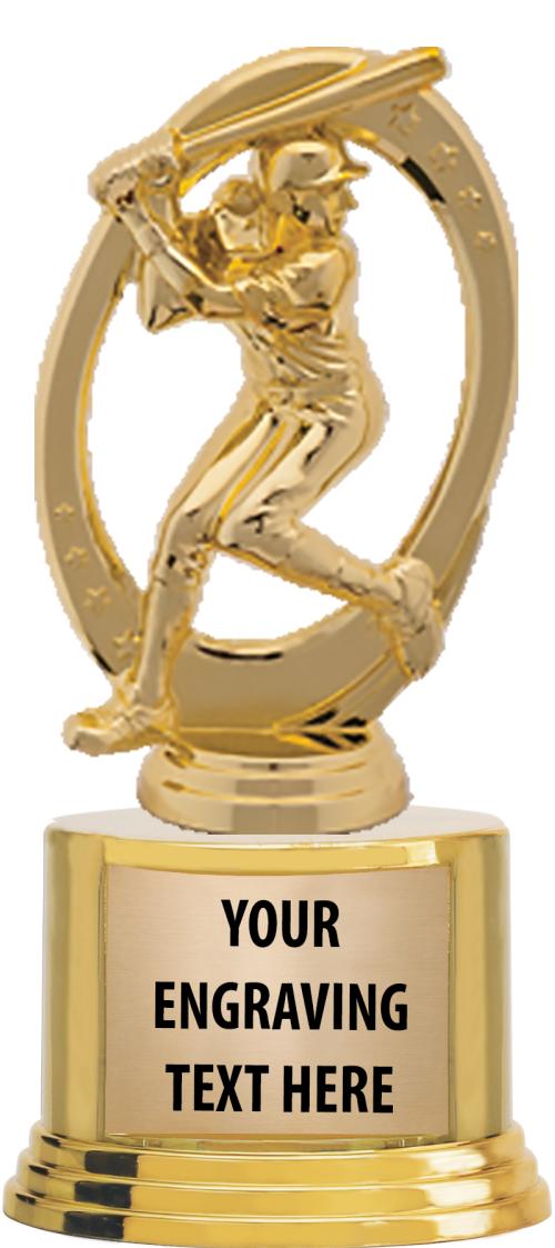 7" TROPHY ON ROUND GOLD BASE