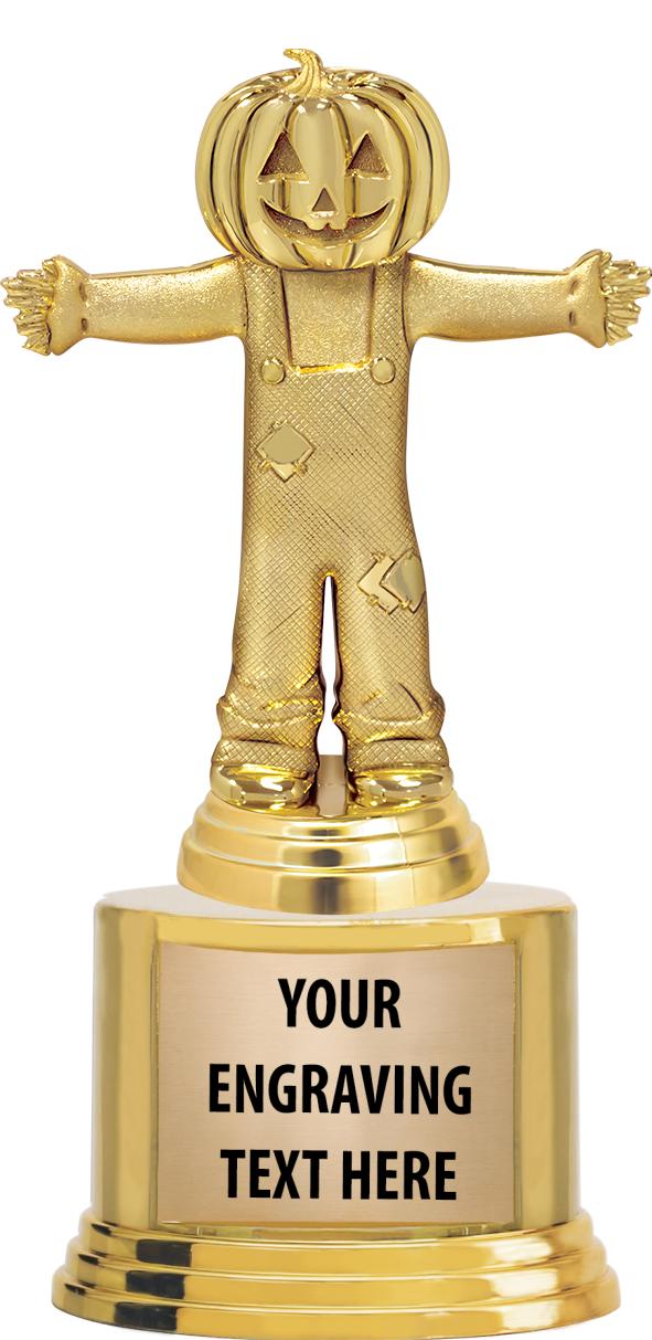 7" TROPHY ON ROUND GOLD BASE