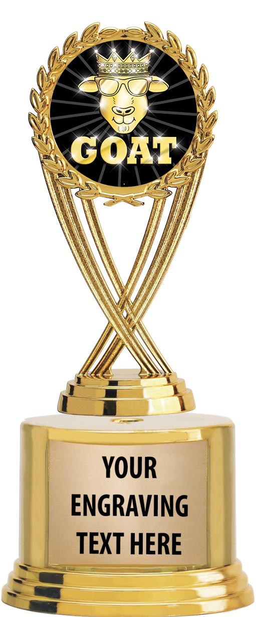 7" TROPHY ON ROUND GOLD BASE