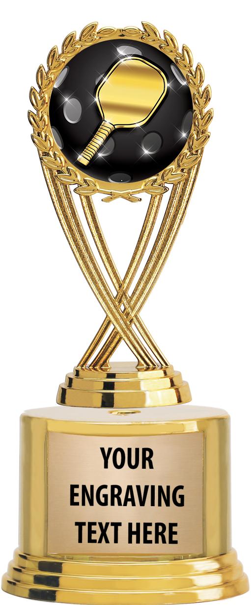 7" TROPHY ON ROUND GOLD BASE