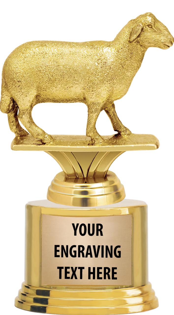 7" TROPHY ON ROUND GOLD BASE