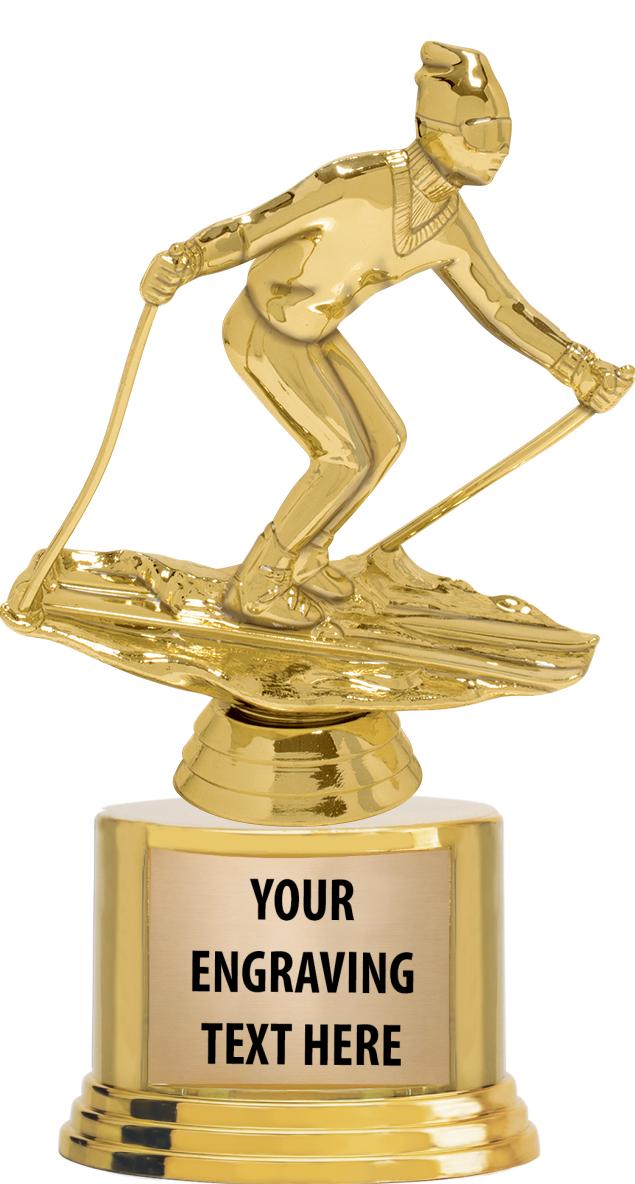 7" TROPHY ON ROUND GOLD BASE