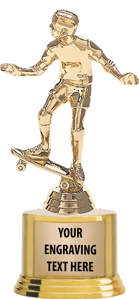 7" TROPHY ON ROUND GOLD BASE