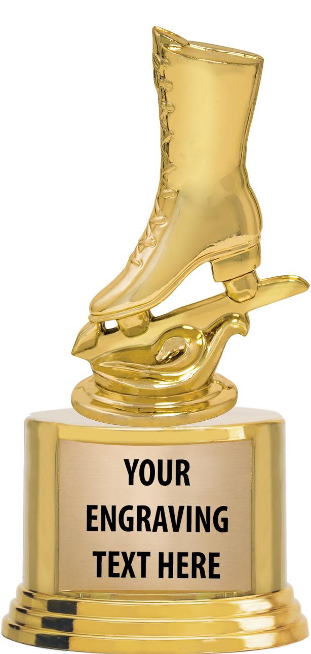 7" TROPHY ON ROUND GOLD BASE