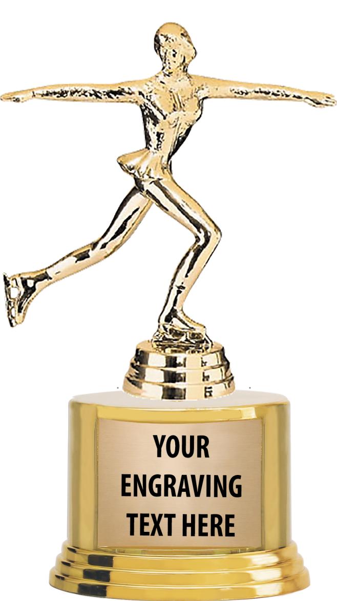 7" TROPHY ON ROUND GOLD BASE