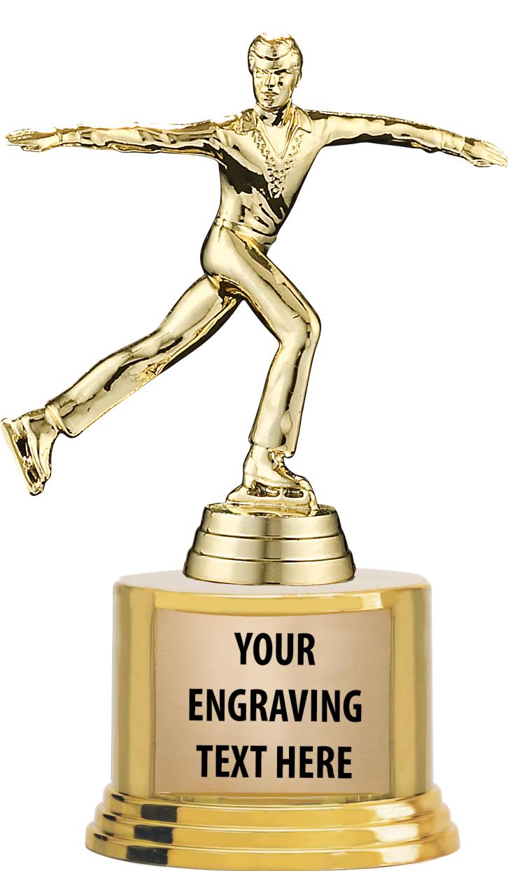 7" TROPHY ON ROUND GOLD BASE