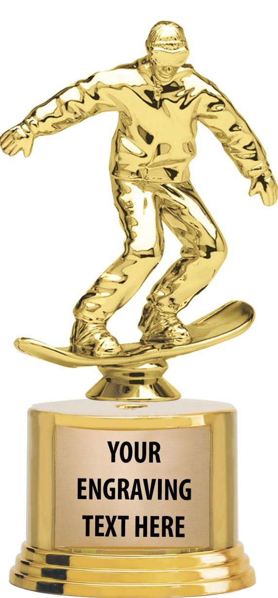 7" TROPHY ON ROUND GOLD BASE