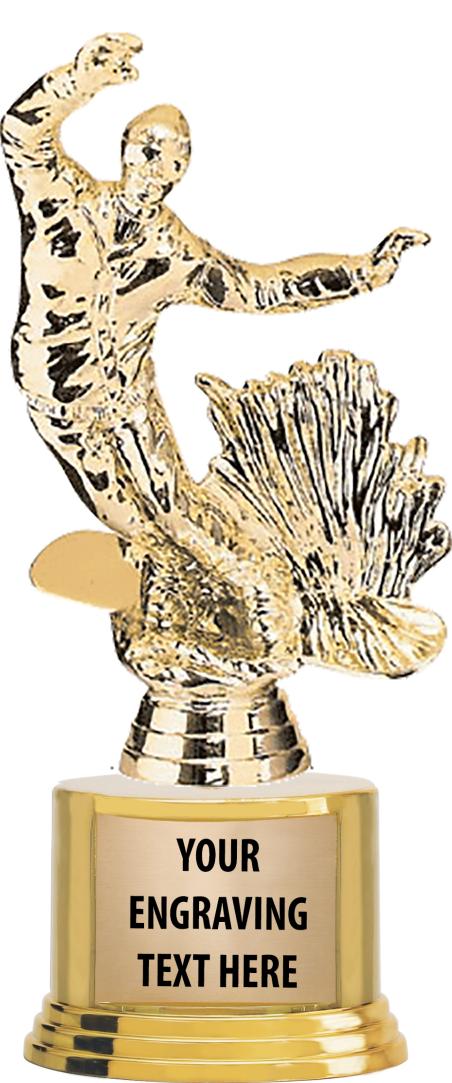 7" TROPHY ON ROUND GOLD BASE