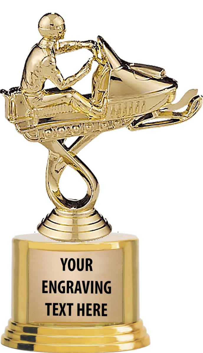 7" TROPHY ON ROUND GOLD BASE