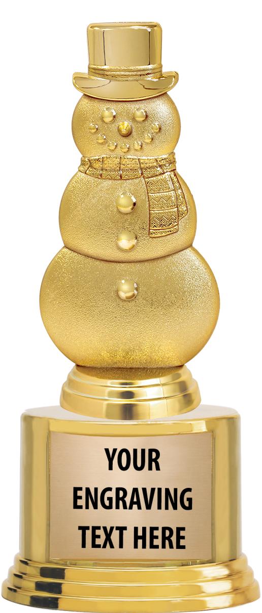 7" TROPHY ON ROUND GOLD BASE