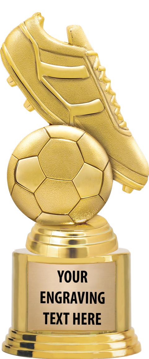 7" TROPHY ON ROUND GOLD BASE