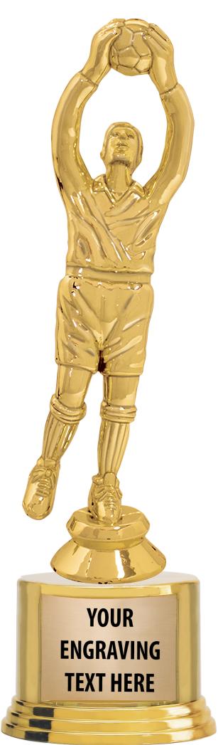 7" TROPHY ON ROUND GOLD BASE