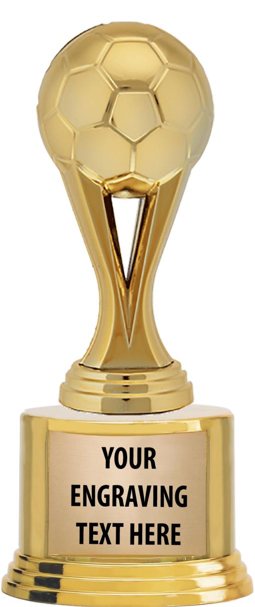 7" TROPHY ON ROUND GOLD BASE