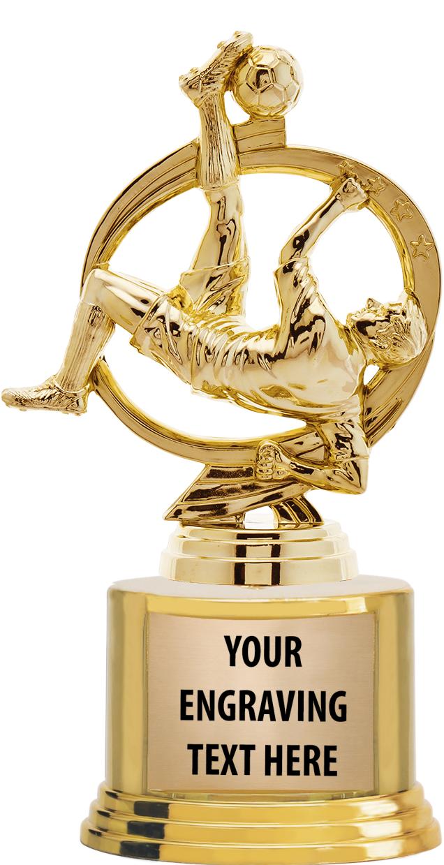 7" TROPHY ON ROUND GOLD BASE