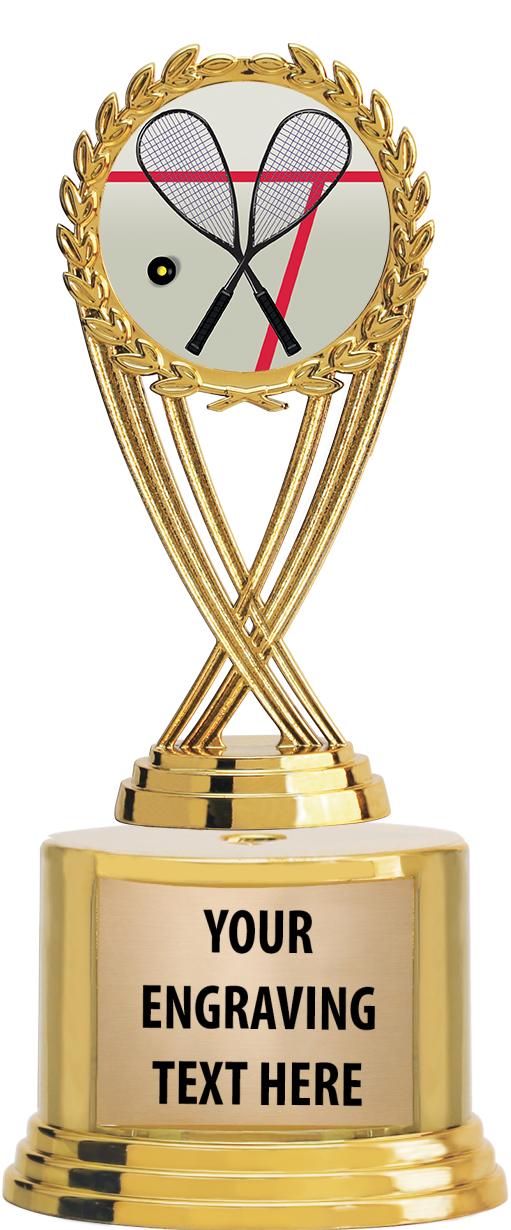 7" TROPHY ON ROUND GOLD BASE
