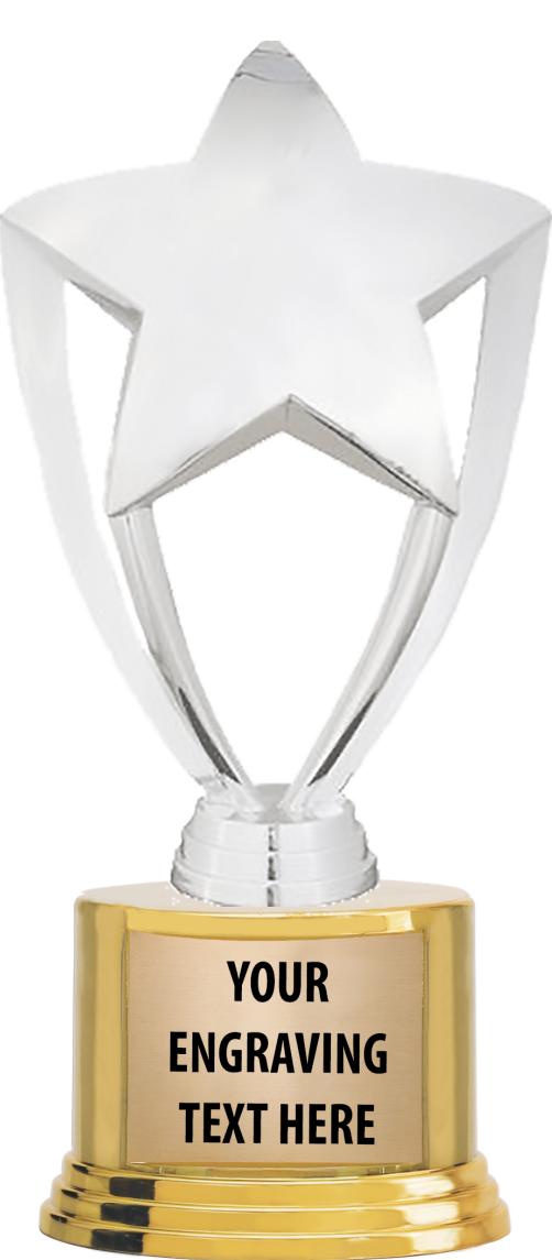 7" TROPHY ON ROUND GOLD BASE