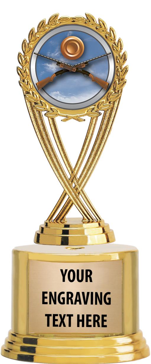 7" TROPHY ON ROUND GOLD BASE