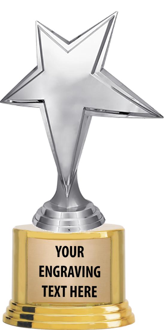7" TROPHY ON ROUND GOLD BASE