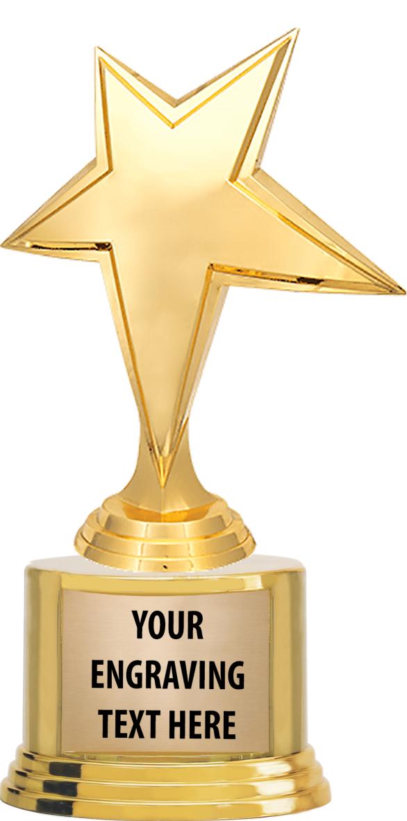 7" TROPHY ON ROUND GOLD BASE