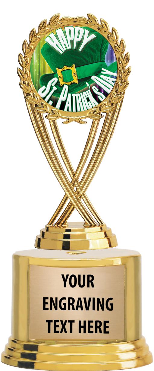7" TROPHY ON ROUND GOLD BASE