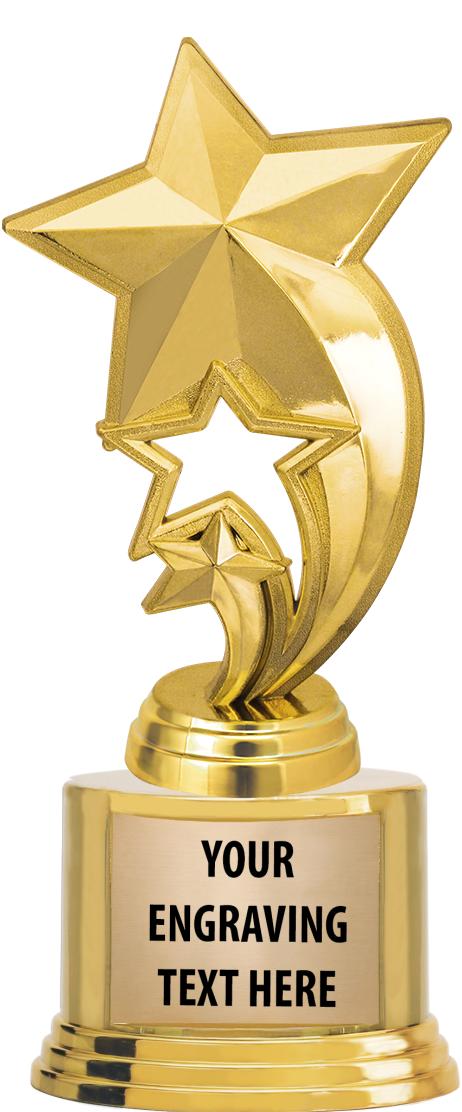 7" TROPHY ON ROUND GOLD BASE