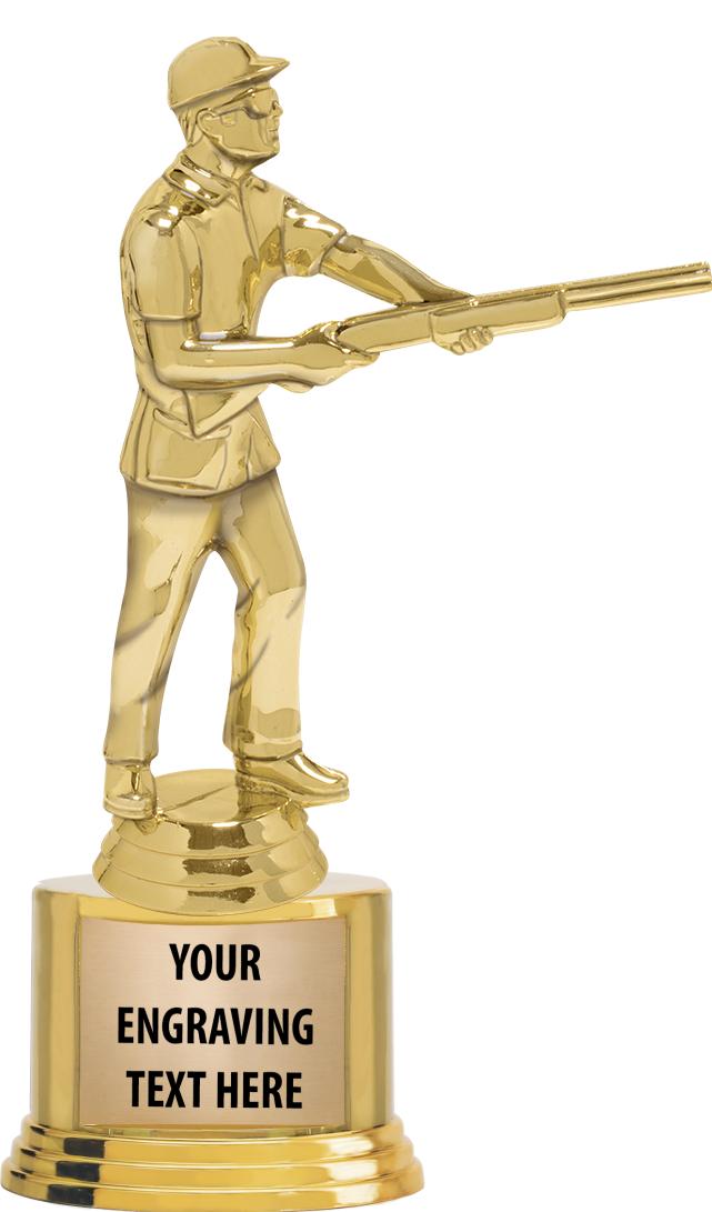 7" TROPHY ON ROUND GOLD BASE