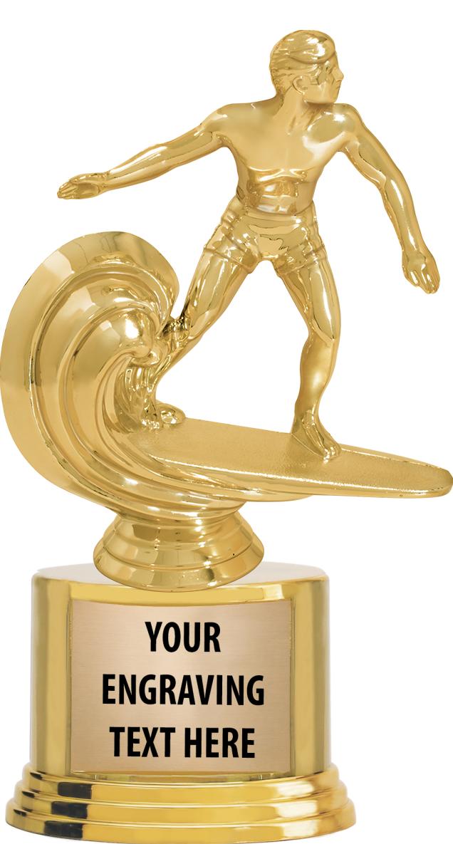 7" TROPHY ON ROUND GOLD BASE