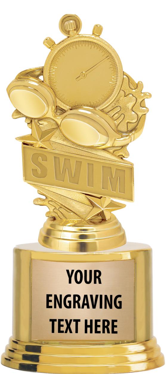 7" TROPHY ON ROUND GOLD BASE