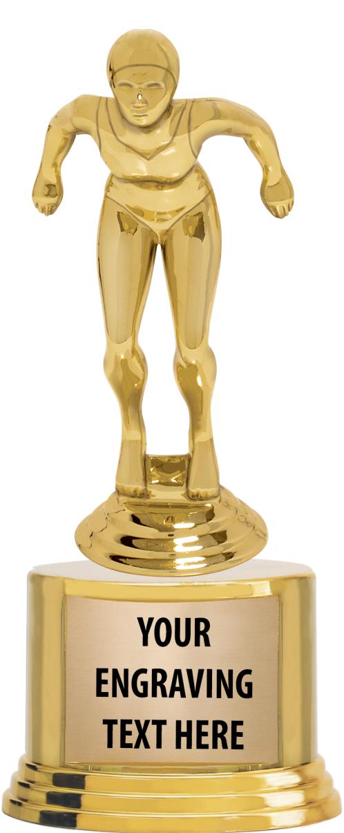 7" TROPHY ON ROUND GOLD BASE