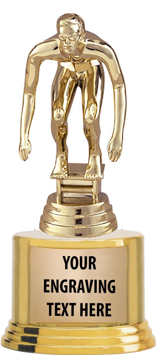 7" TROPHY ON ROUND GOLD BASE