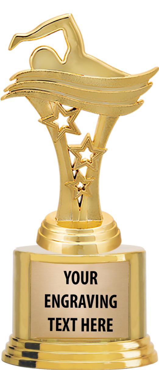 7" TROPHY ON ROUND GOLD BASE