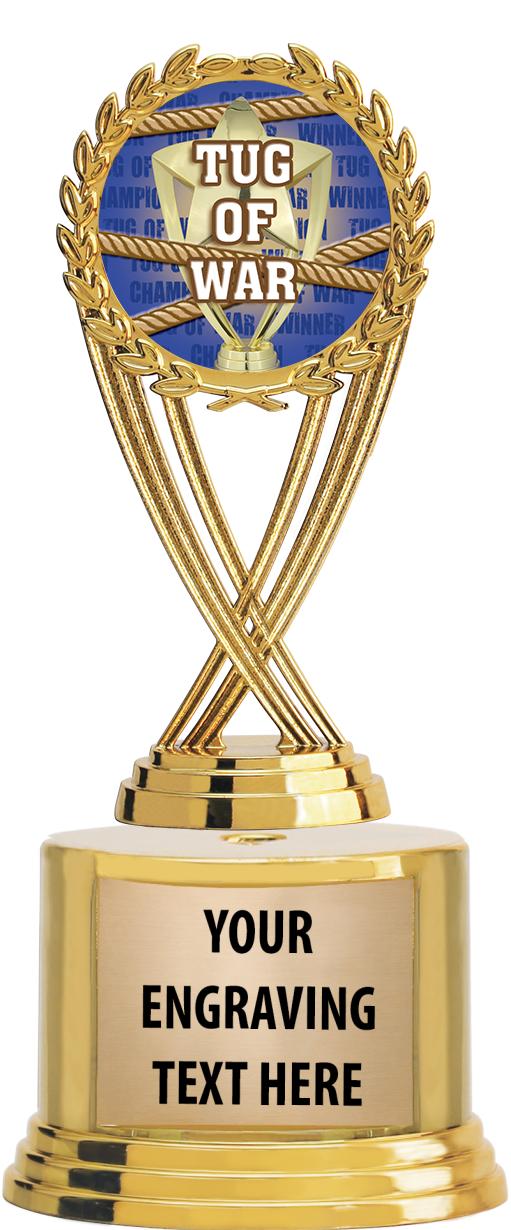 7" TROPHY ON ROUND GOLD BASE