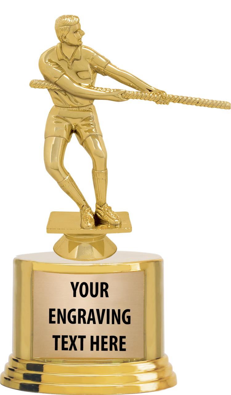 7" TROPHY ON ROUND GOLD BASE