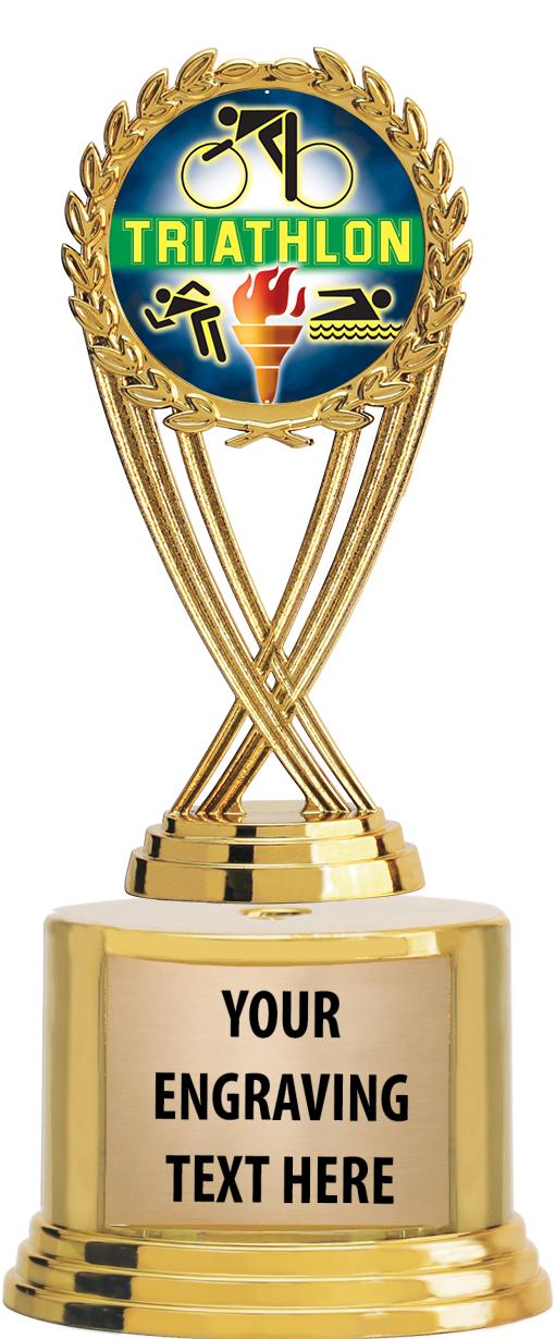 7" TROPHY ON ROUND GOLD BASE