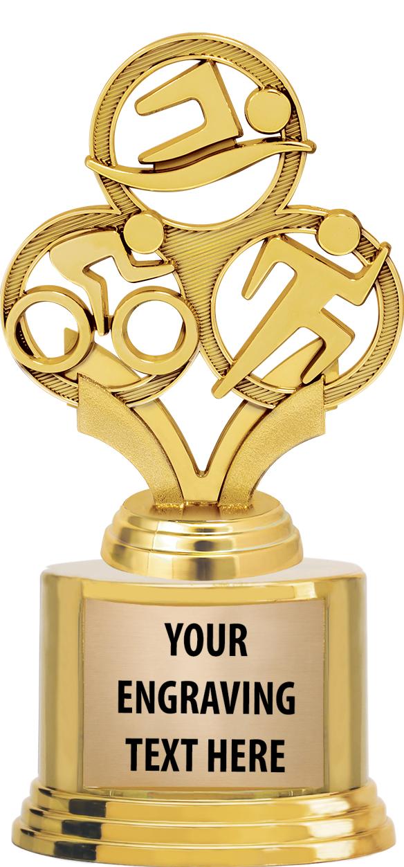 7" TROPHY ON ROUND GOLD BASE