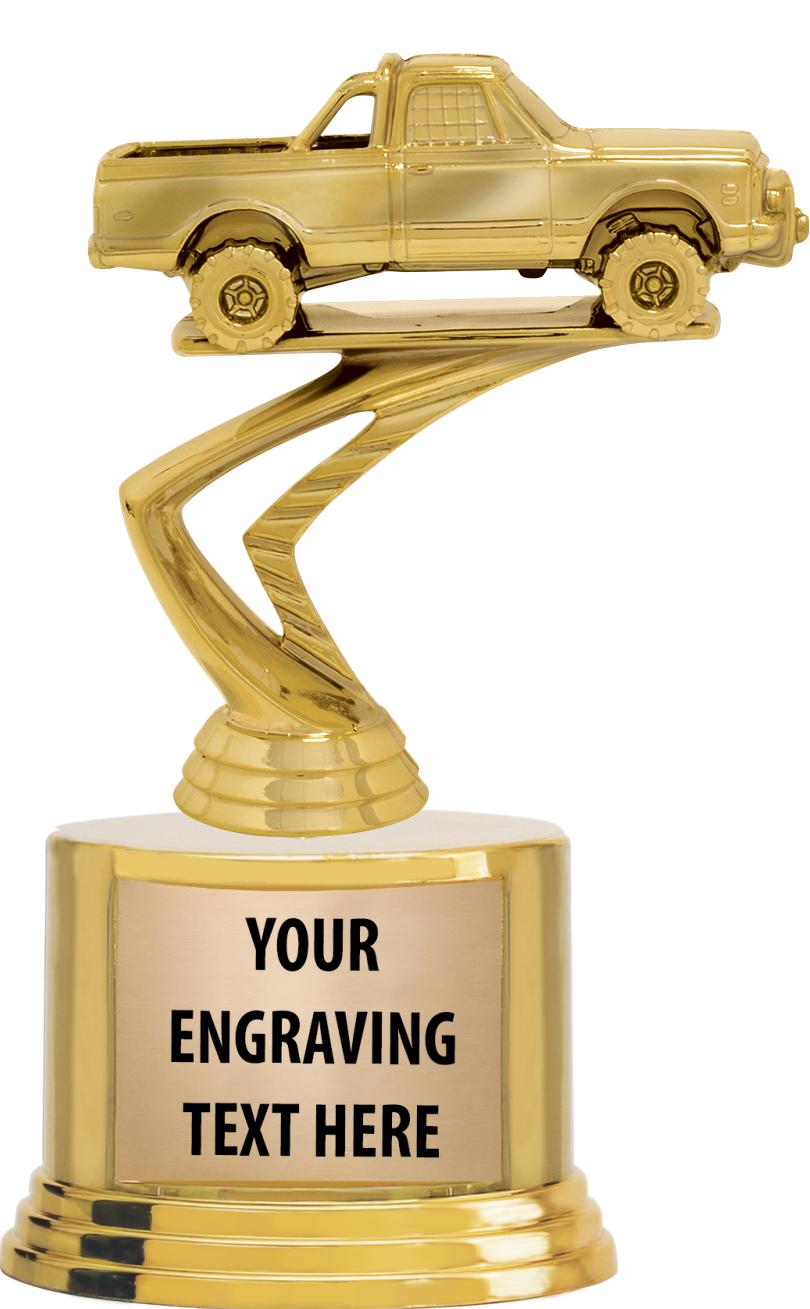 7" TROPHY ON ROUND GOLD BASE