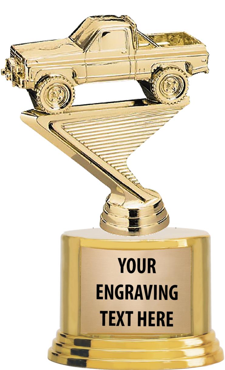 7" TROPHY ON ROUND GOLD BASE